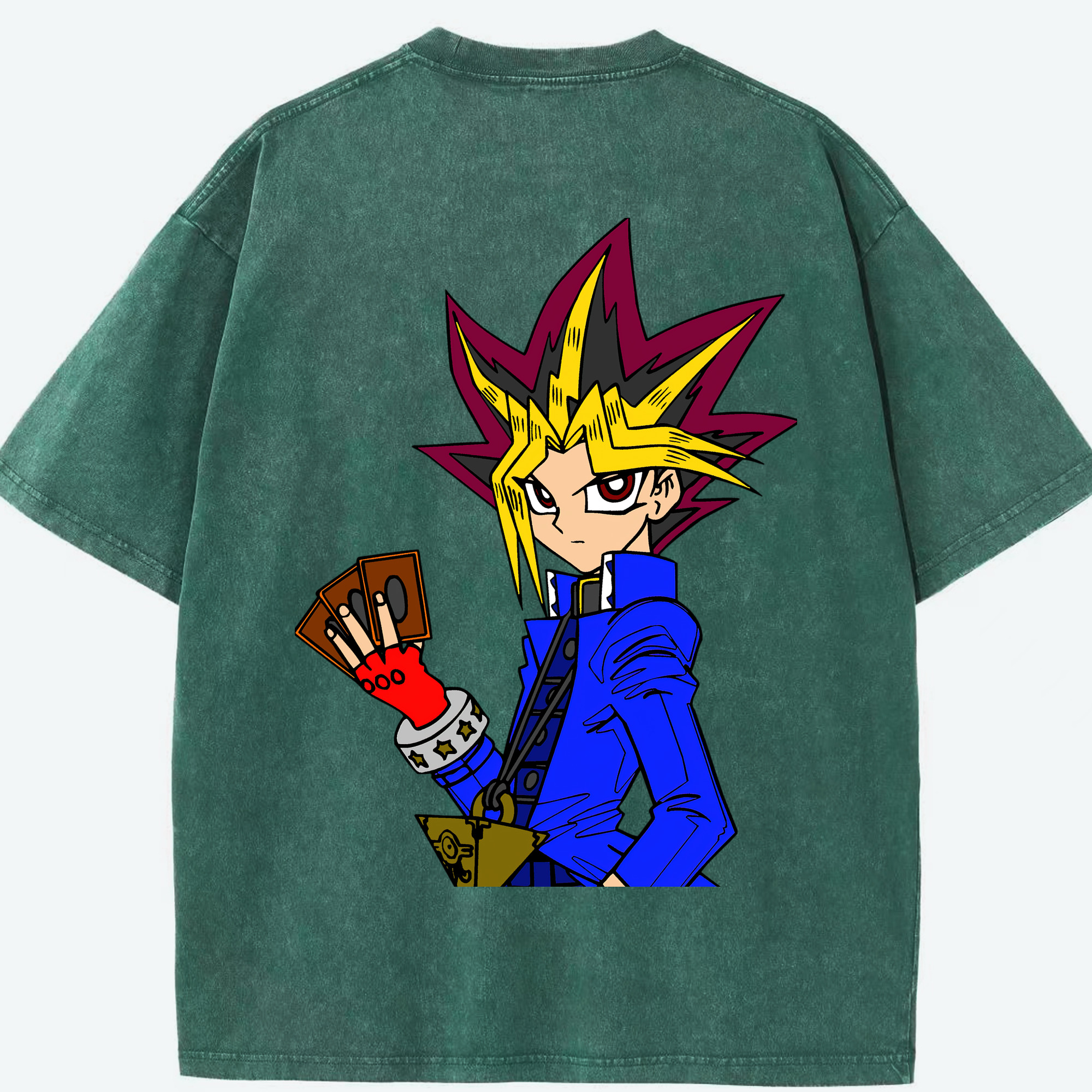 （画像用） 遊☆戯☆王 Yu-Gi-Oh! 綿100% ヴィンテージ風 半袖Tシャツ（背面プリント）